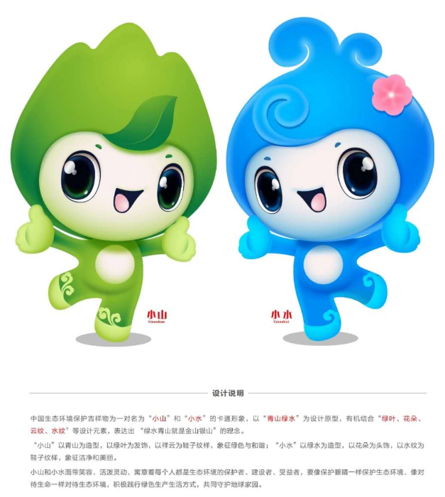 "小山"和"小水"!中国生态环境保护吉祥物发布